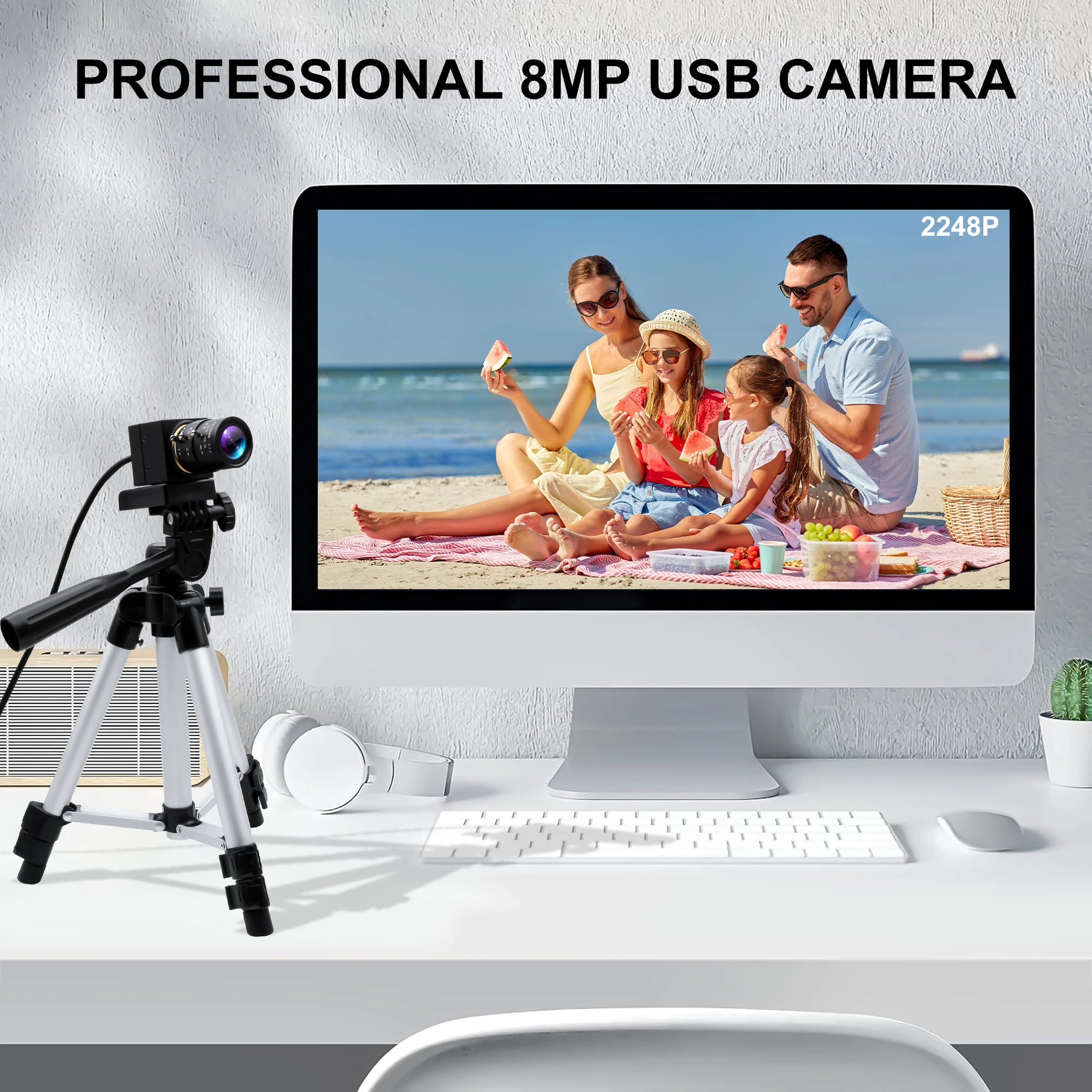

ELP 8MP USB Camera with 4X 2.8-12mm Wide Angle Zoom Lens 4K Varifocal Webcam Plug and Play for Video Conference