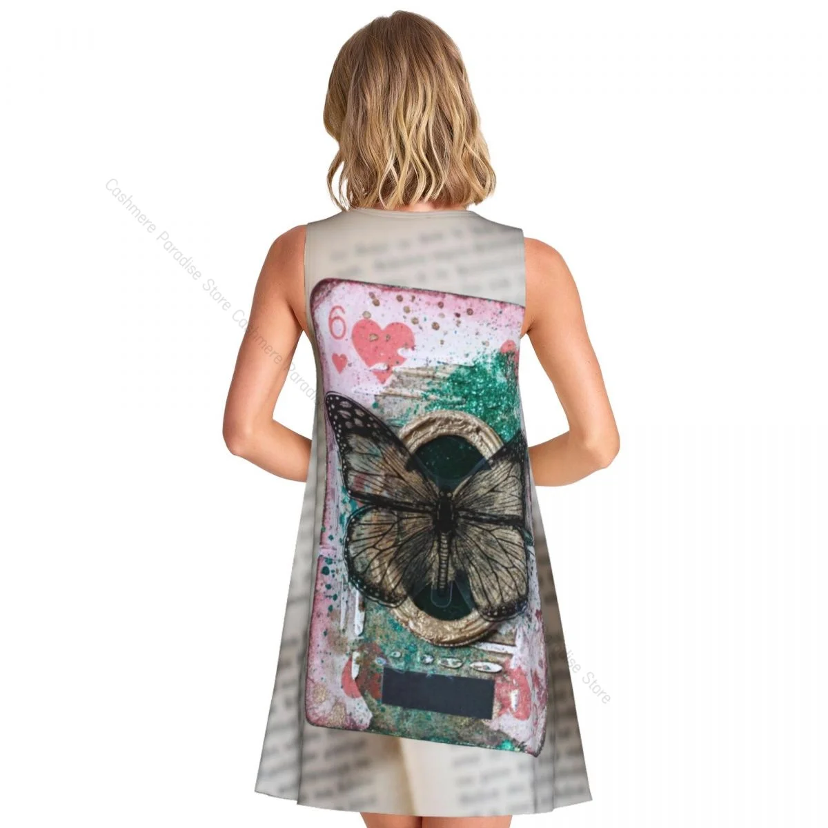 Damesjurk Speelkaart Zomer Casual T-shirt Jurken Strand Cover-up Tankjurk