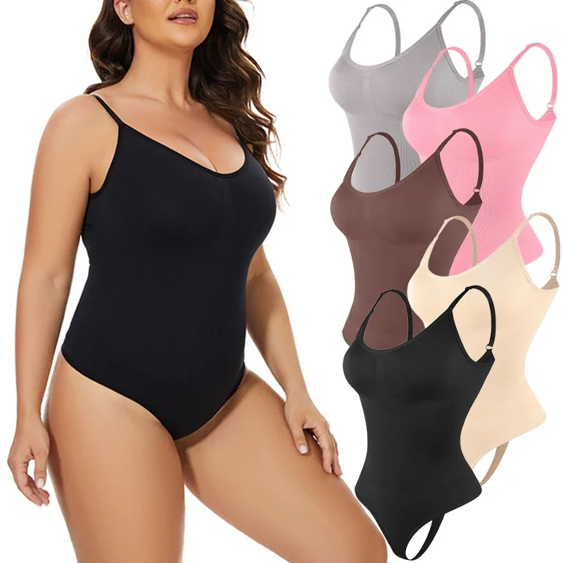 

Thongs Bodysuit Shapewear Women Tummy Control Body Shaper Camisole Tank Top Seamless Slimming Waist Trainer Underwear S-3XL
