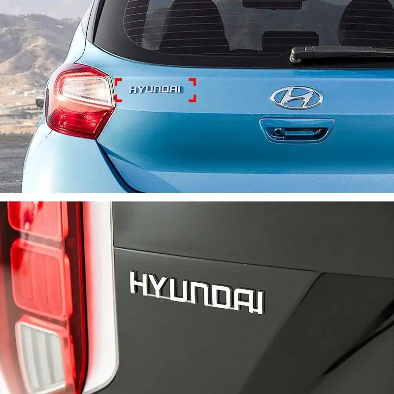 

3D ABS Hyundai логотип с буквами на багажник автомобиля, боковой значок, наклейка для Accent Santafe Sonata IX35 I20 I30 Azera-наклейка на автомобиль Acc