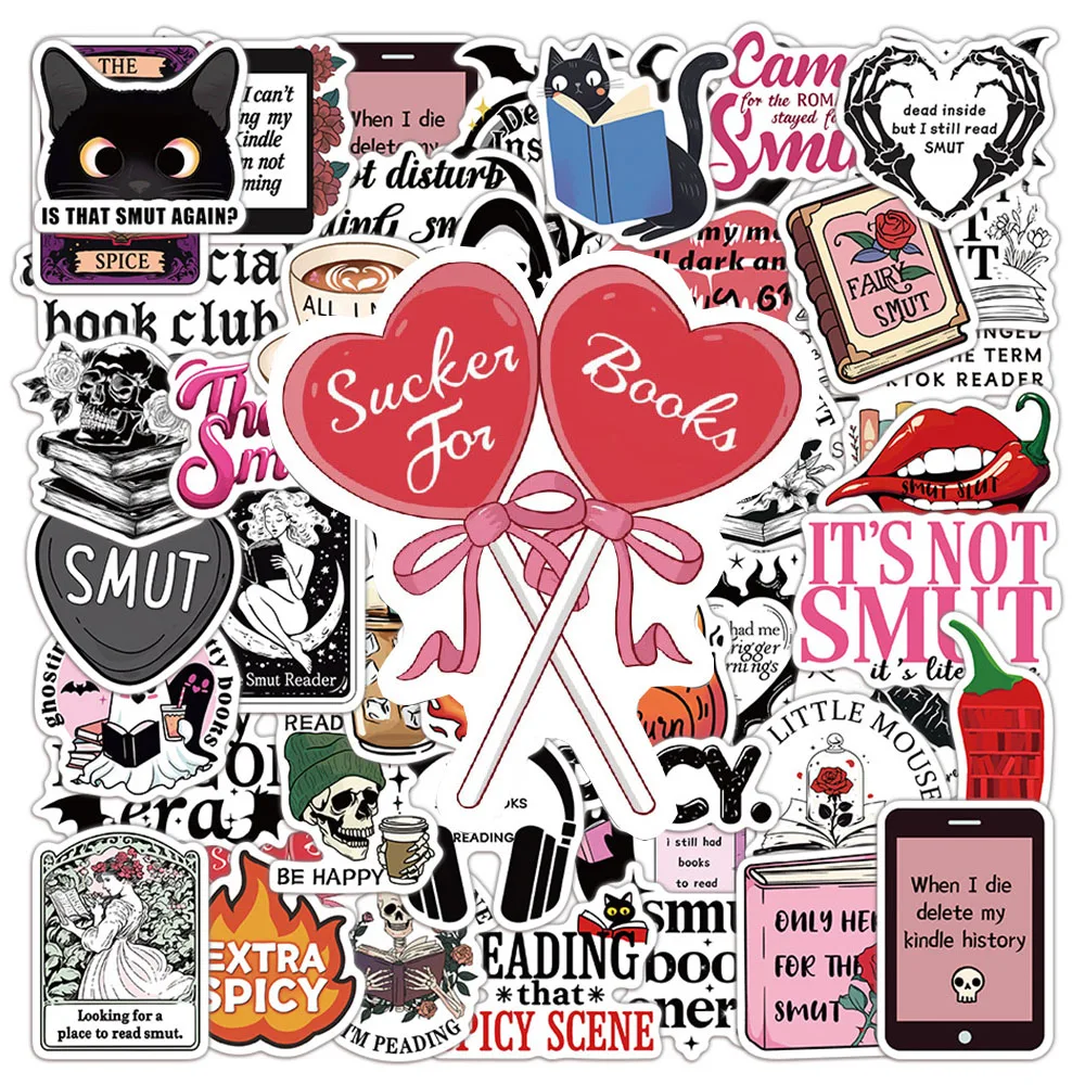 

10/30/50pcs Dark Romantic Reader Stickers Cool Smut Bookish Decals DIY Motorcycle Guitar Luggage Laptop Decoration Sticker Pack