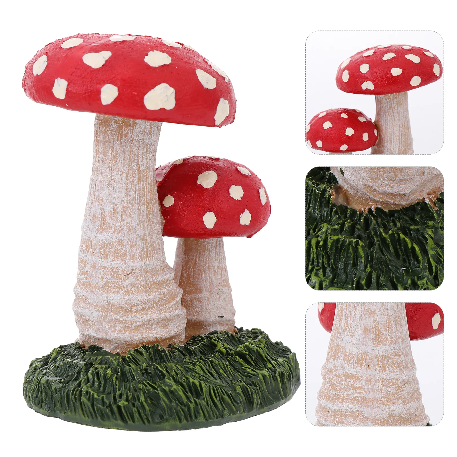 

1Pcs Resin Mushroom Craft Chic Shaped Appearance Fine Workmanship Outdoor Decor Photography Prop Mushroom Decoration