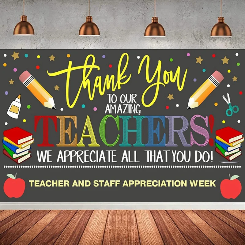 90X150 ซม.การถ่ายภาพฉากหลังวันครูขอบคุณครูฉากหลังสําหรับในร่มและกลางแจ้งพื้นหลังติดตั้งง่าย