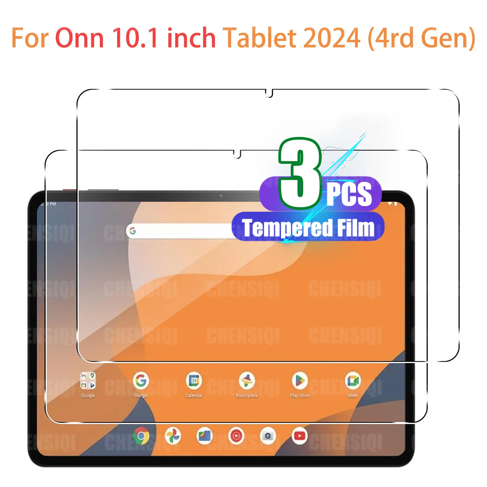 Protector de pantalla para tableta Onn de 10,1 pulgadas Gen 4 (2024) /10,1 pulgadas, tableta para niños (modelo 2024, película de vidrio templado antiarañazos