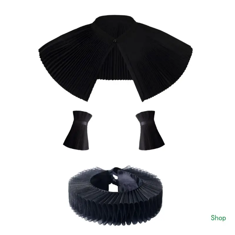 Dropship Decorative Ruffled Collar Removable Ruff Collar Special Occasion Costume Props
