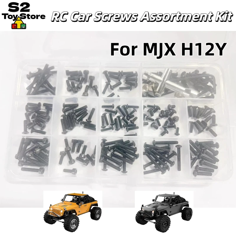 

MJX 1/12 Scale RC Car Screw Kit Storage Box Replacement Wear Screws For H12Y H12Y+ Rock Crawler Off Road Vehicle Repair Parts