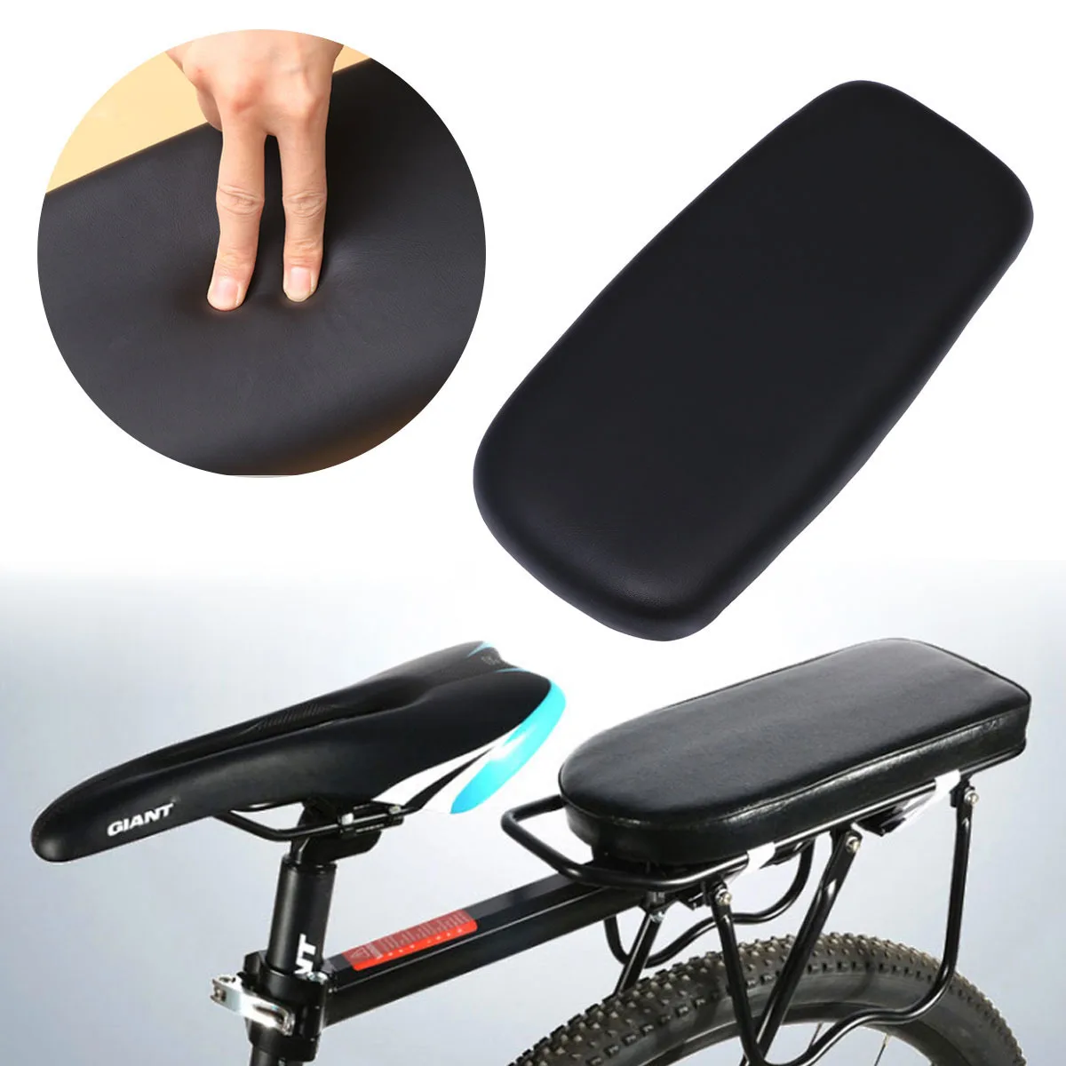 Mountain Bike Rear Seat Rear Cushion 20Cm Pole Distance Thick Cushion For Adult Black Ride Comfort Cycling Saddle