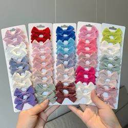 4/6/10Pcs Baby Bows Hair Clip For Kids Girls Hairpin Solid Color Hairpins Barrettes Handmade Headwear Hair Accessories Wholesale