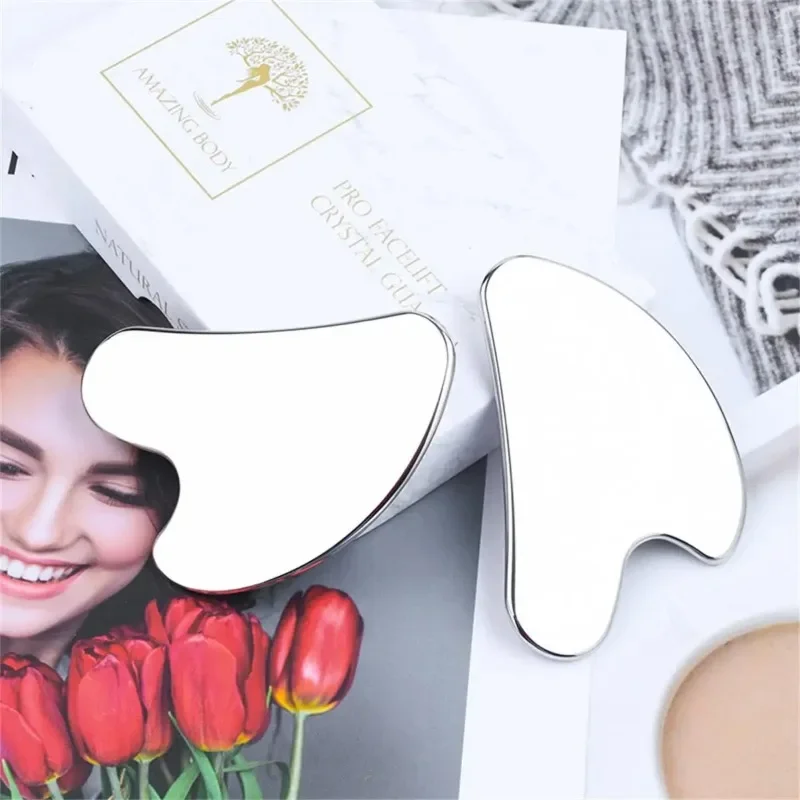 

Скребок Gua Sha из натуральной нержавеющей стали, массажер для ухода за кожей лица, доска Гуаша, массажер для лица, доска в форме сердца, релаксация тела