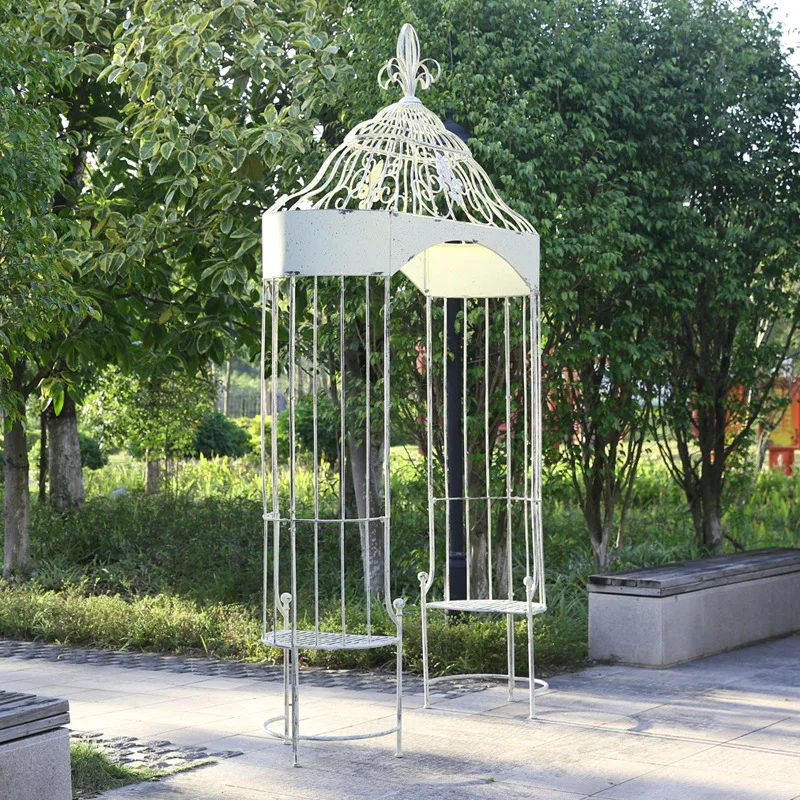 Outer single arch flower stand outdoor wrought iron bracket courtyard garden villa decoration arched seat rack climbing vine