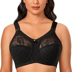 Großer sexy BH für Frauen Damen Unterwäsche durchscheinende Spitze Chiffon drahtlose Dessous Büstenhalter Bra lette Lenceria Para Damas