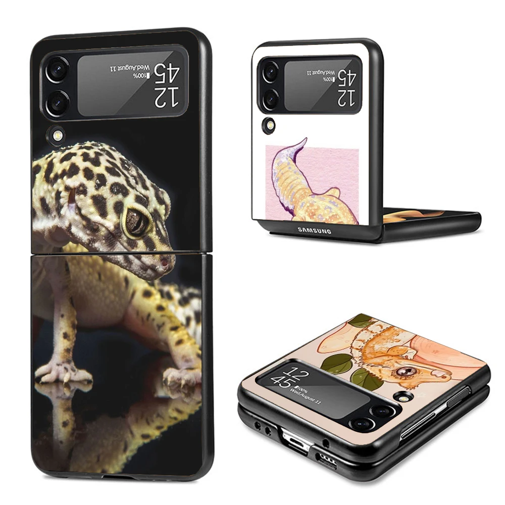 Lizards Geckos Phone Case For Samsung Galaxy Z Flip6 5G Flip5 Flip4 Flip3 ZFlip 6 3 4 5 Hard PC shockproof Back Cover