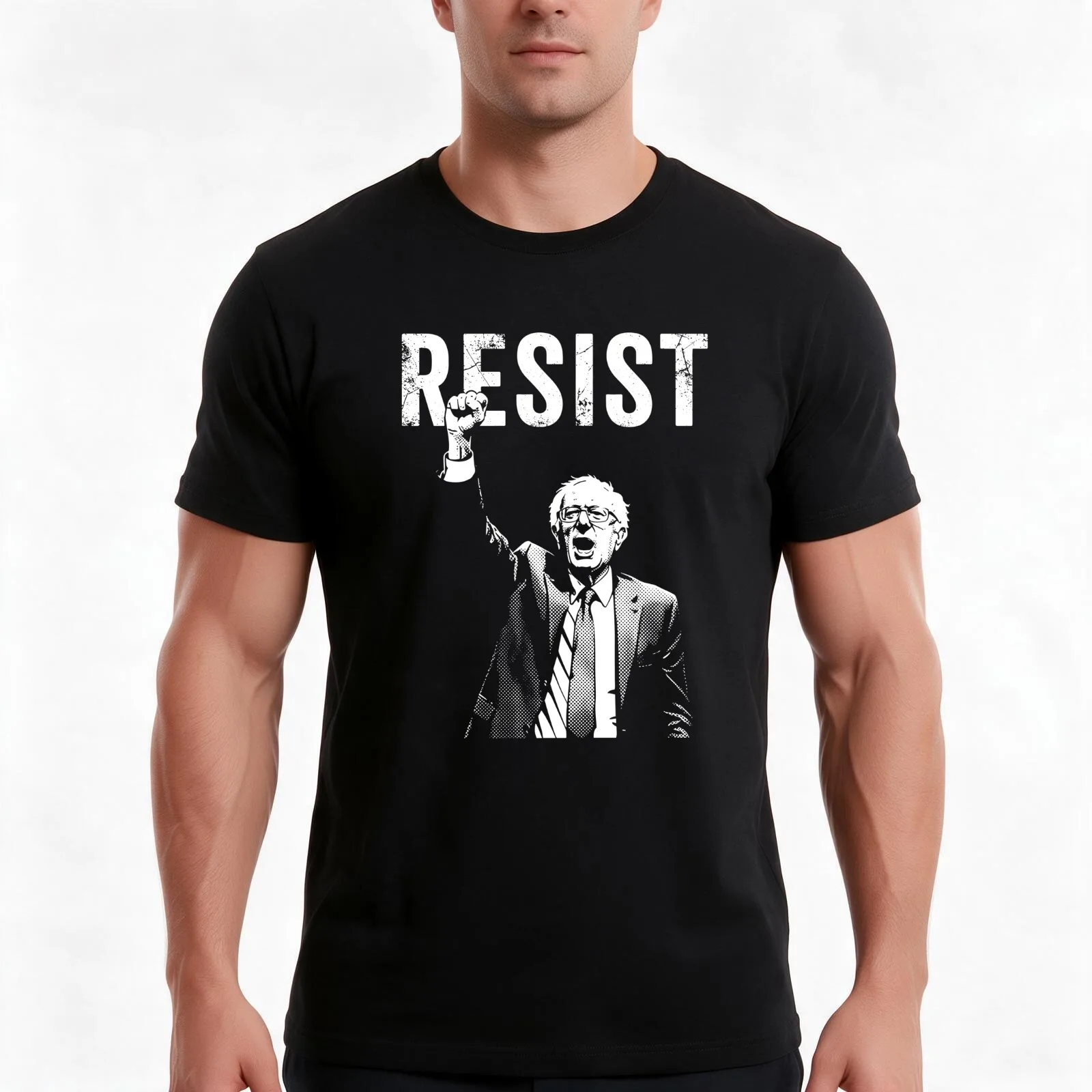 RESIST Bernie Sanders T-Shirt, Summer Casual Cotton Tee, Oversized Streetwear Tops, Vintage Graphic Print, Unisex Men Women