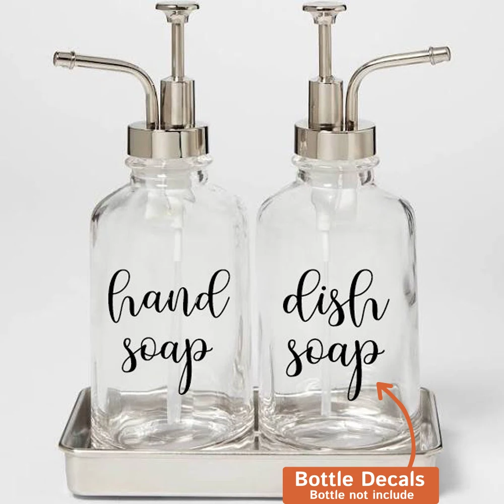 2Pcs Hand Soap Dish Soap Bottle Labels Sticker Decal  Santizer Kitchen Bathroom Bottle Lotion Santizer Vinyl Decor