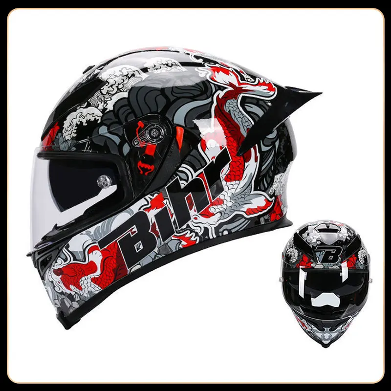 Full Face Motorcycle Helmet Multiple Gear Adjustment Unisex Helmet DOT ECE Approved Riding Motocross Racing Motobike Helmet