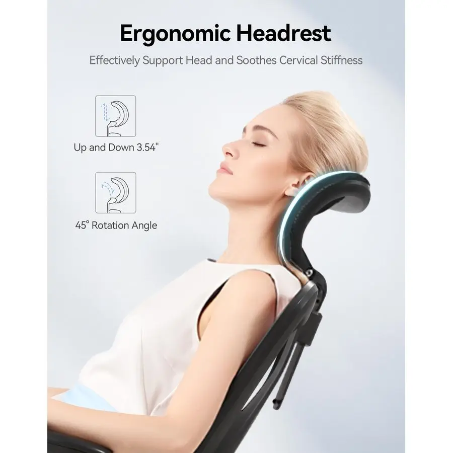 M18 Ergonomic Office Chair, High Back Mesh Desk Chair with Adjustable Headrest amp Lumbar Support, 330lbs Capacity Computer Chai