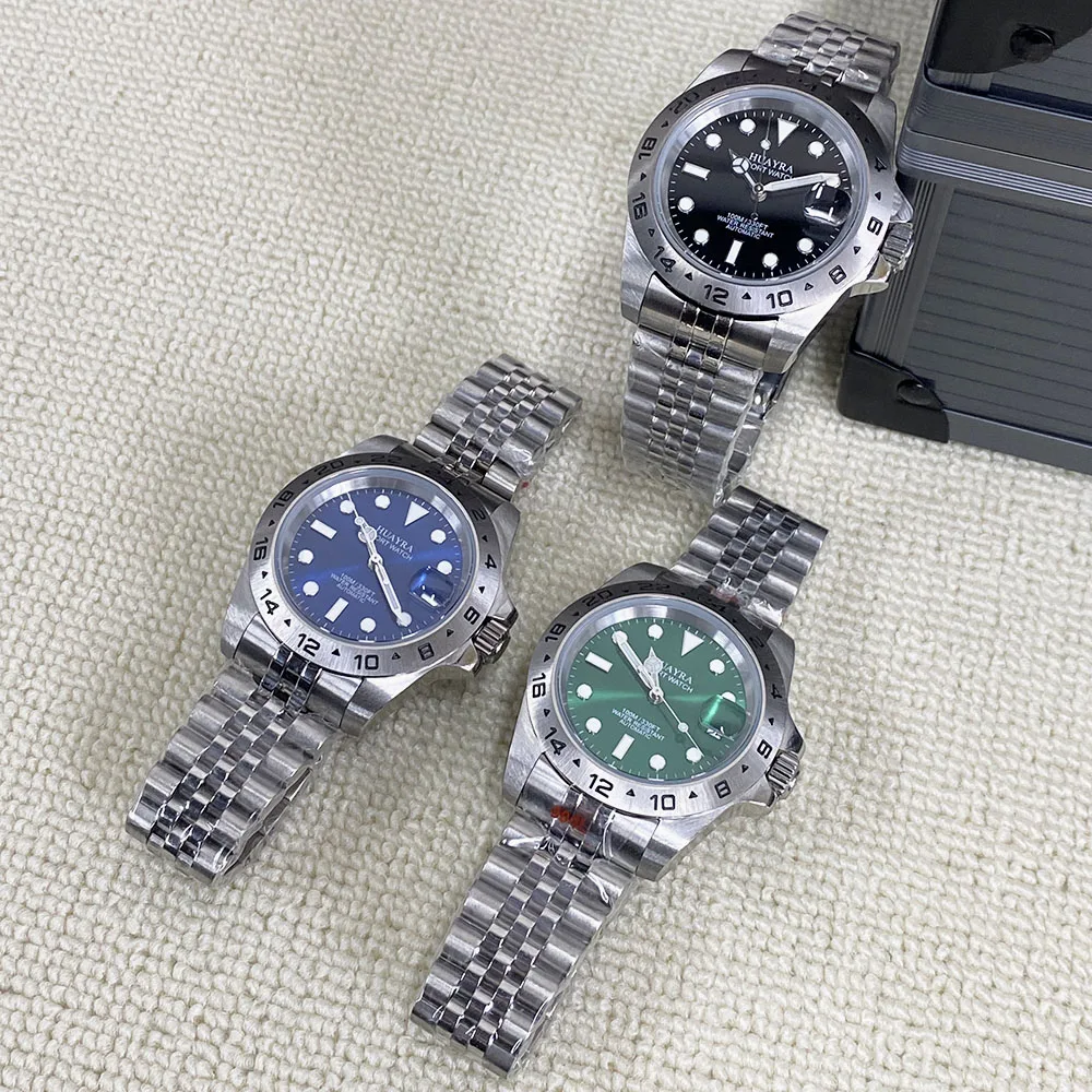 

Stainless Steel Case Strap For 39MM Man's Fully Automatic Mechanical Watch Luxury Diving Waterproof Watch NH35 Movement