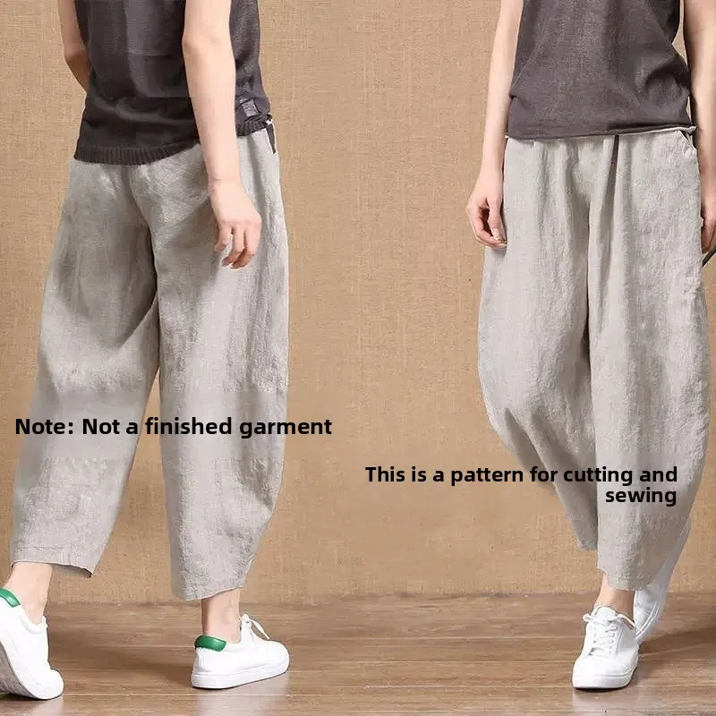 Women's Loose 1754 Style Nine-Piece Pants DIY Clothing Pattern Draft Cutting Diagram Home Fabric Sewing Design Production