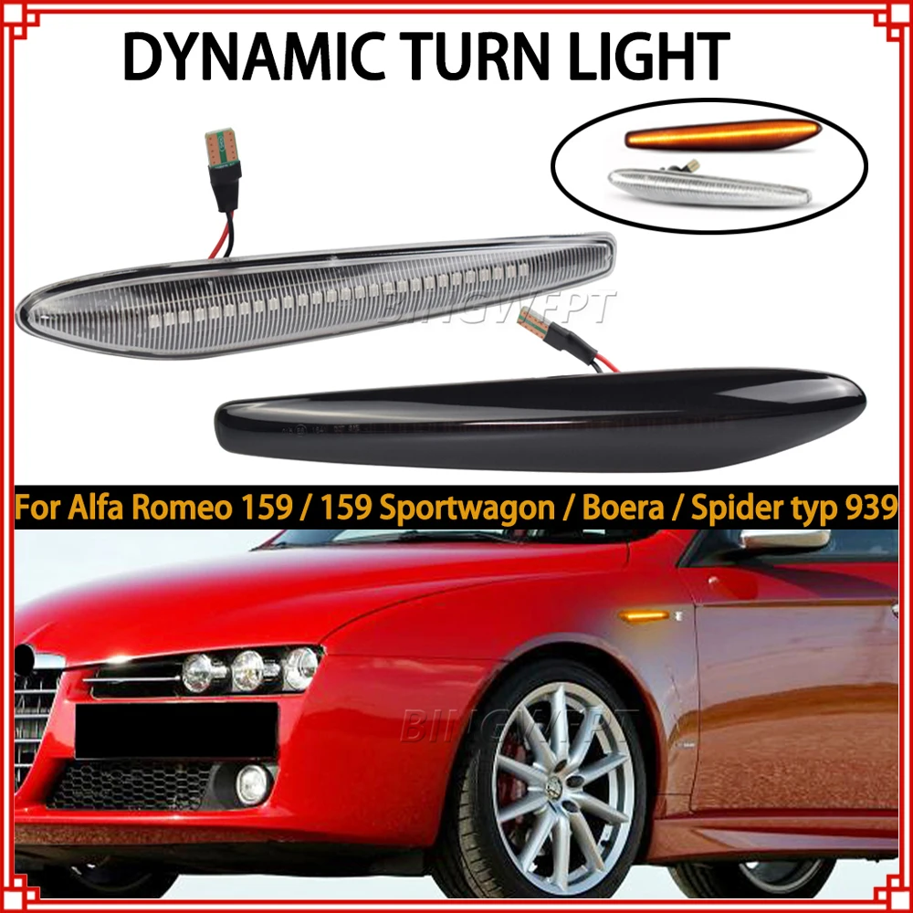 

2x NEW LED Dynamic Side Marker Light Arrow Turn Signal Blinker Lamp For Alfa Romeo 159 Sportwagon Boera Spider typ 939 2005-2012
