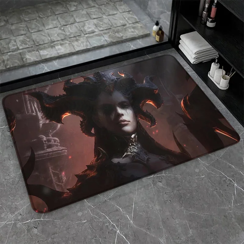 Doormat Entrance Door Diablo 4 Washable Non-slip Kitchen Rug Floor Mat Bathroom Carpet Room Rugs Carpets Custom Bath Mats Home