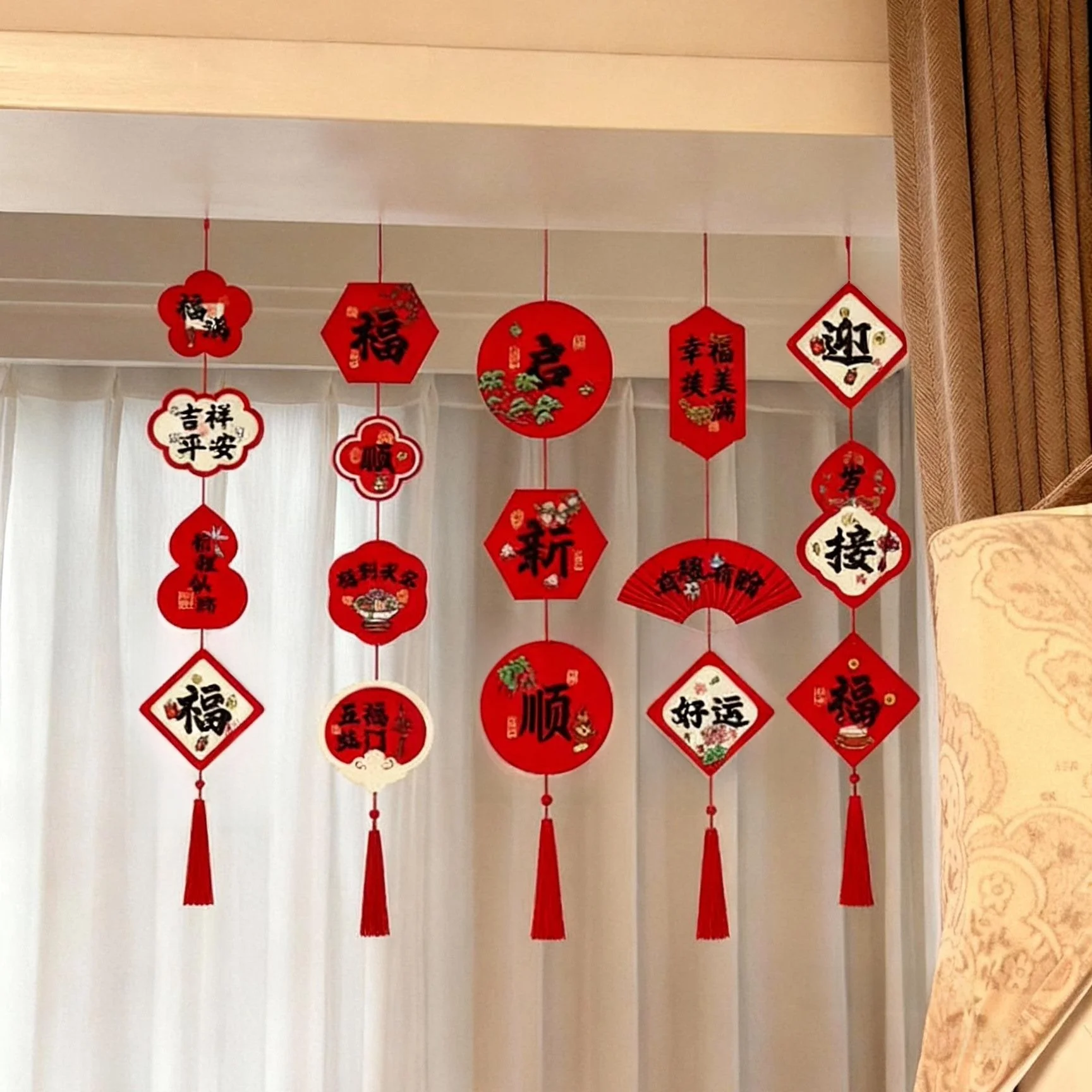 

Новогоднее подвесное украшение 2026: Праздничные декорации для гостиной и входной двери в корейском стиле, аксессуары для дома