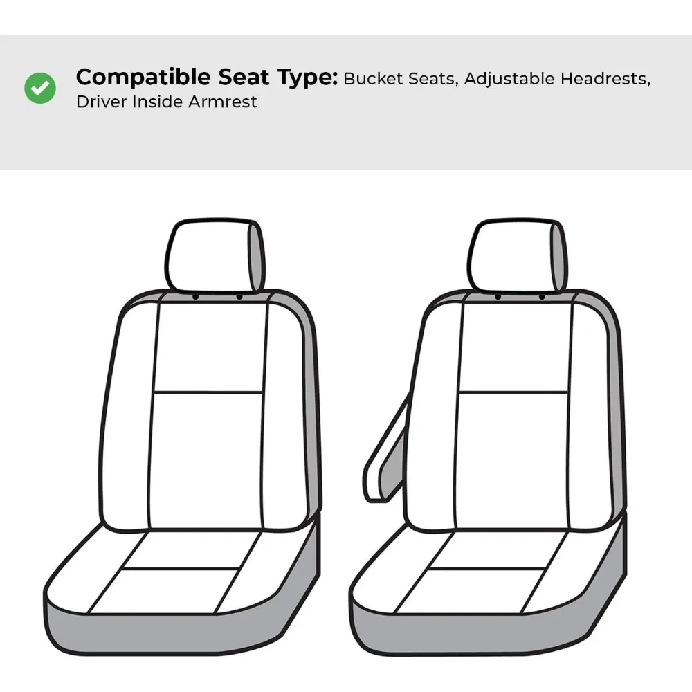 Niestandardowe pokrowce na siedzenia Carhartt do Forda F-150 (roczniki 2009-2014) i Forda F-250/F-350 (roczniki 2011-2016) z fotelami typu bucket w pierwszym rzędzie, materiał Duck.
