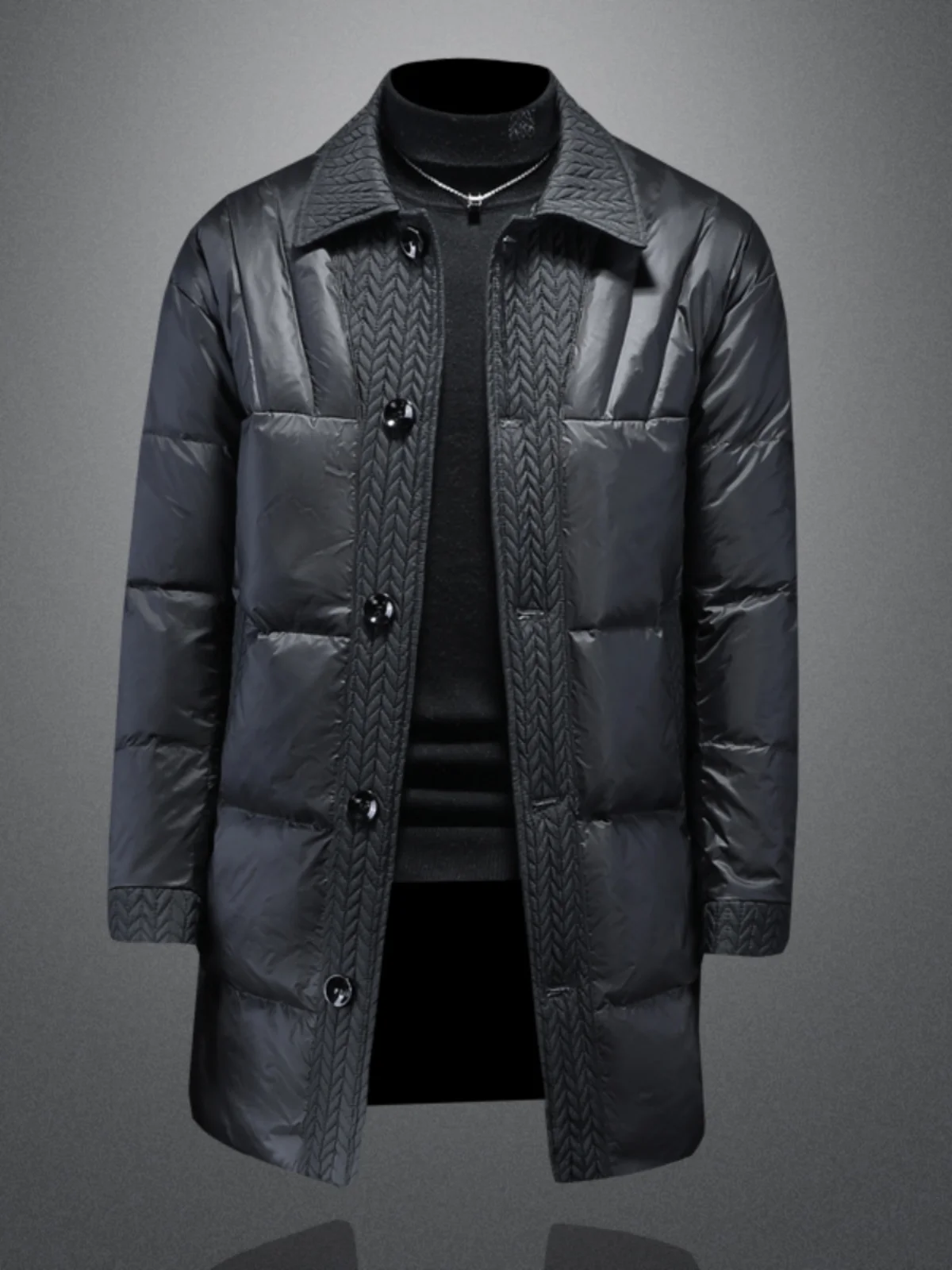 

Мужская повседневная стеганая куртка-ветровка средней длины с узором «пшеничный колос» и цветочным принтом, утепленная, с длинными рукавами, на пуговицах