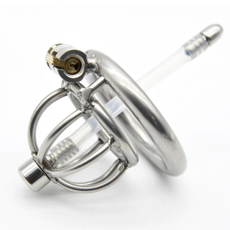 CHASTE BIRD Stainless Steel Cock Cage Penis Ring Male Chastity Device with catheter Stealth New Lock tube Adult Sex Toy A282