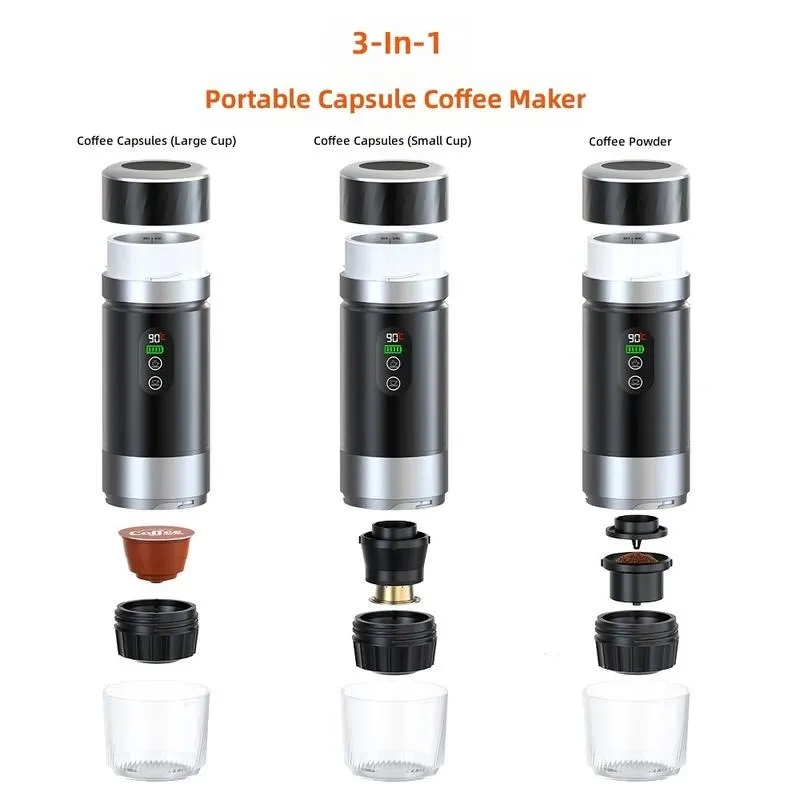 for Portable Capsule Coffee Machine Removable Electric Small Wireless Heating Coffee Maker Outdoor Travel Home Use