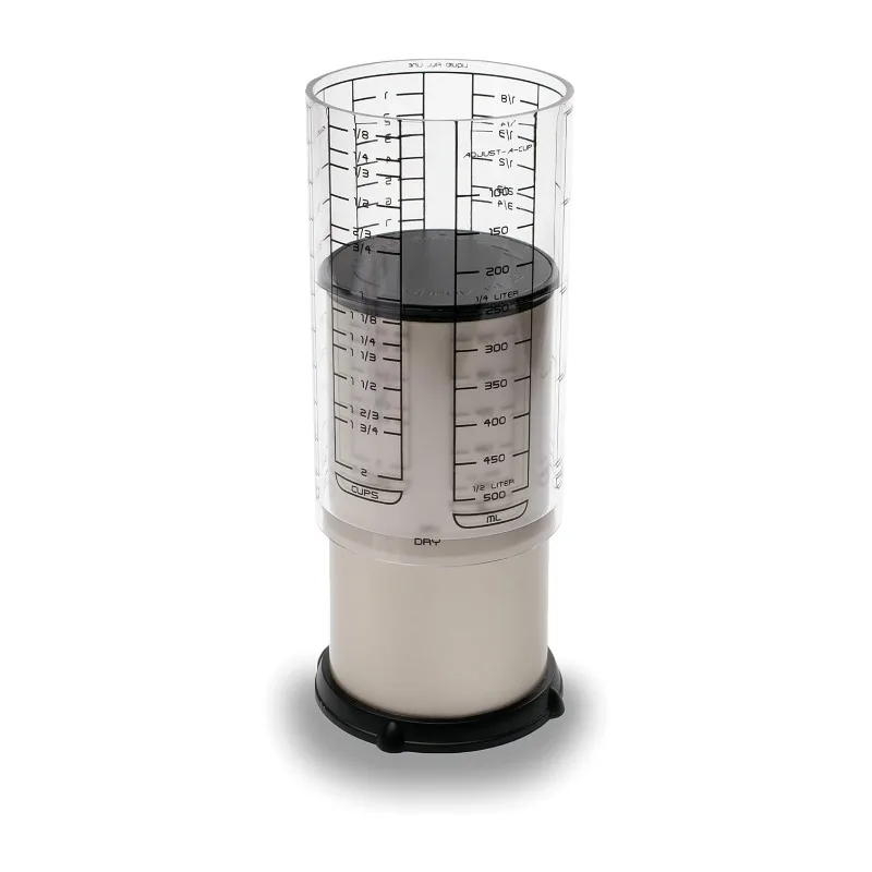 Adjustable measuring cup plunger measuring cup ejects viscous ingredients without waste