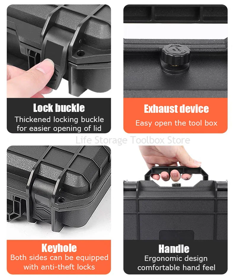 Imagem -06 - Impermeável Difícil Carry Case com Esponja Pré-cortada Caixa de Armazenamento Caixa de Proteção Hardware Toolbox Pelican Case