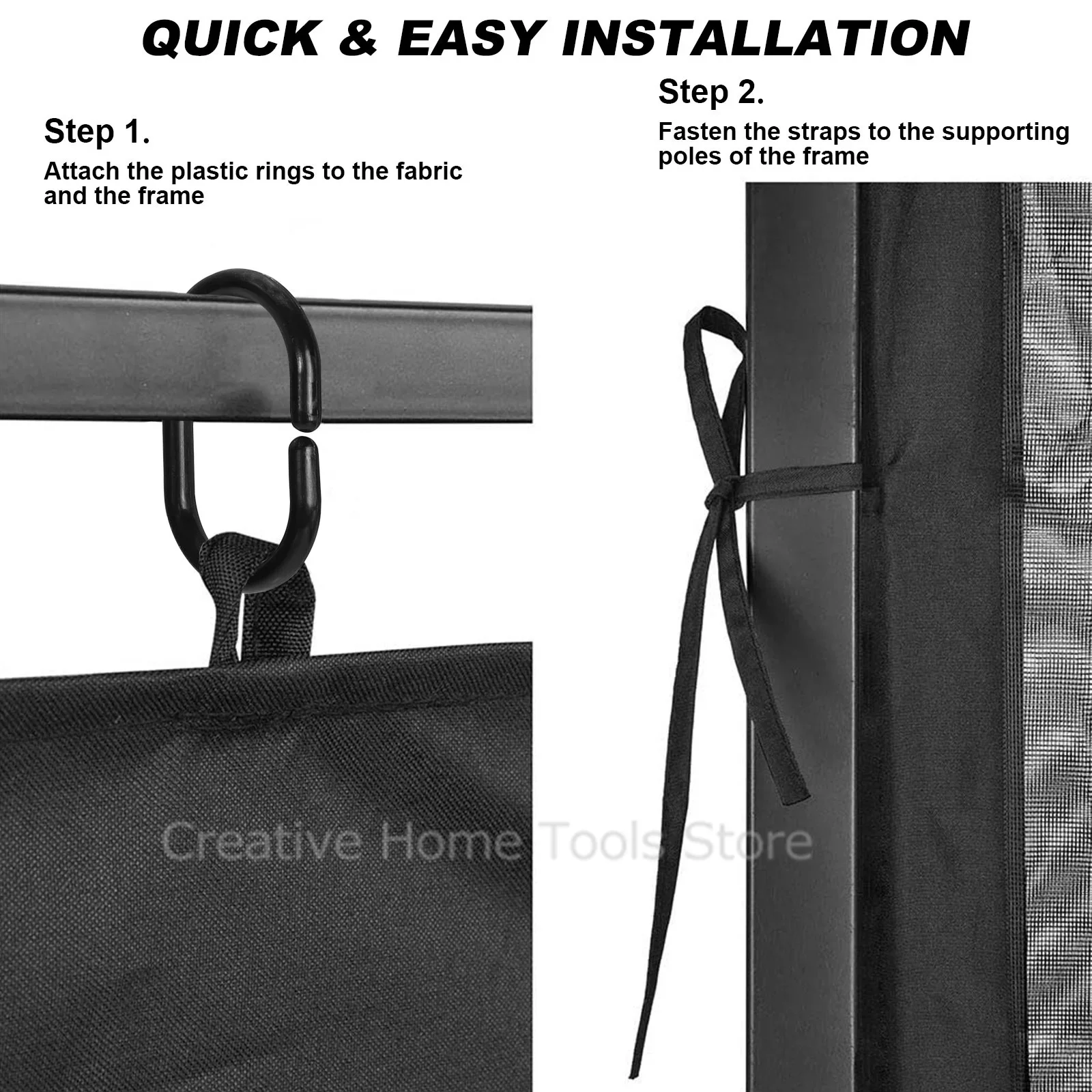 Outdoor Mosquito Net Garden Gazebo With Zippers 4-Panel Insect Trap Mosquito Netting Universal Replacement Canopy Net Tent