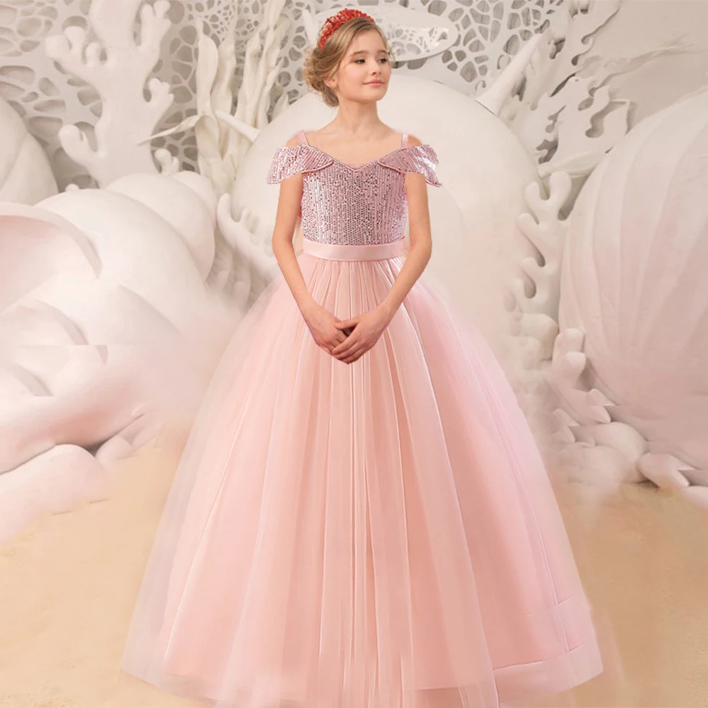 Bridesmaid Girl Dress For Wedding Kid Formal Pageant Gala Prom Gown Children Birthday Party Princess Costume Clothes Vestidos