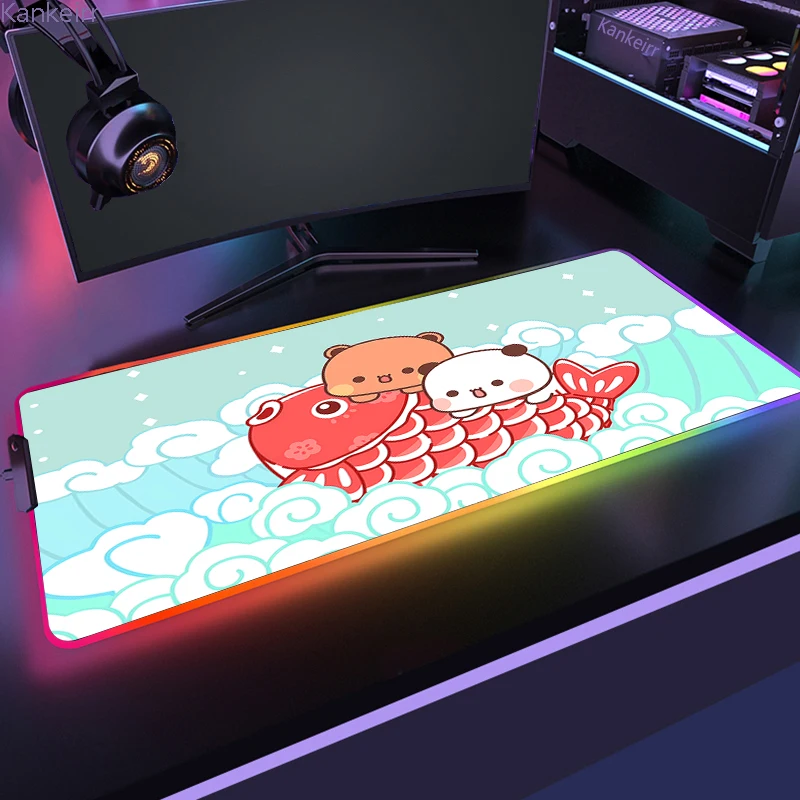 Cute Bubu Dudu Mouse Pad Rgb Kawaii HD printing Gaming Cool Table Deskmat Keyboard Pc Gamer Complete Rug Xxl Company Office Mats