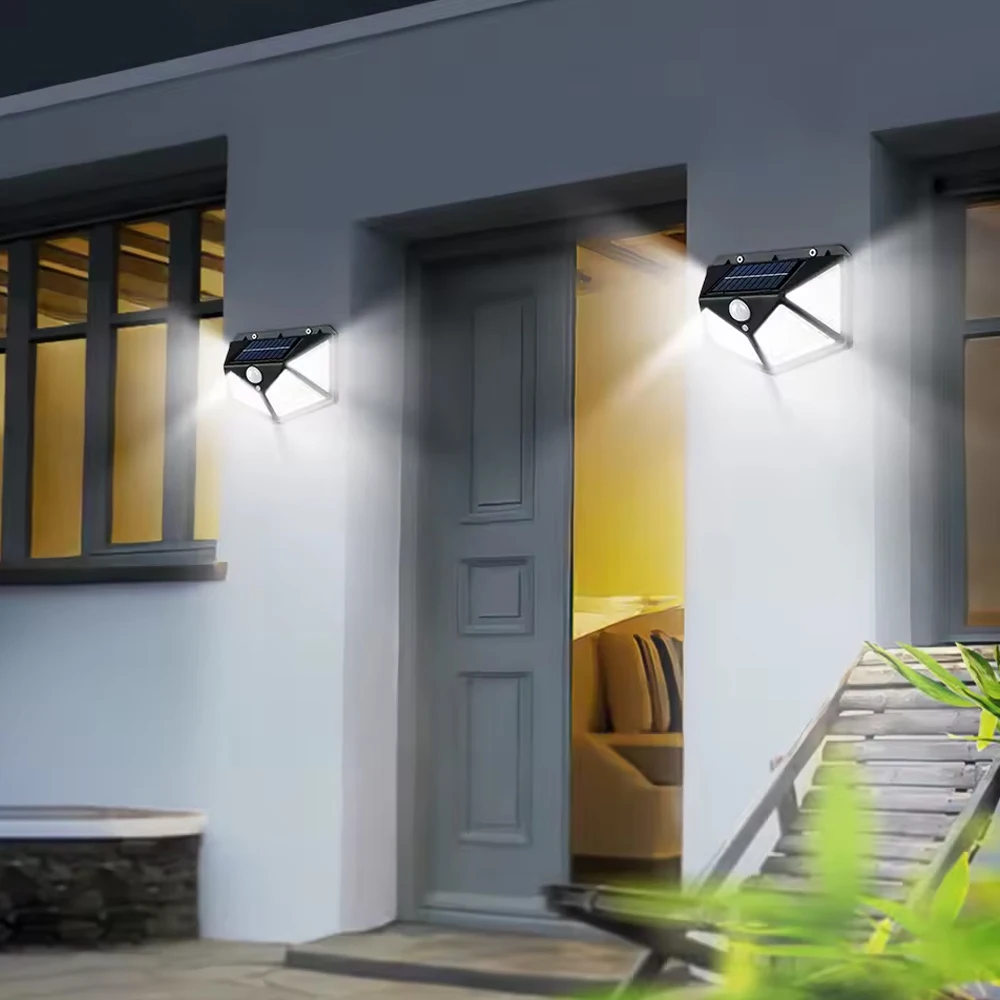 1/2/4 Pack, Outdoor Solar Patio Wall Light, Garden Home Wall Decor 100 LED Exterior Wall Light image 4