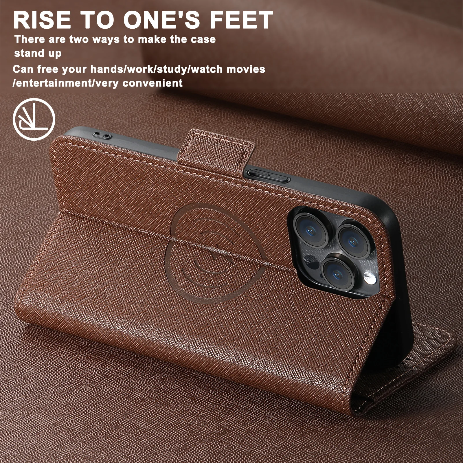 

Magnetic Wireless Charge Case for iPhone 16 Pro Max 14 12 13 15 Pro Max 16 Plus Shockproof Leather Wallet Card Slots Flip Cover