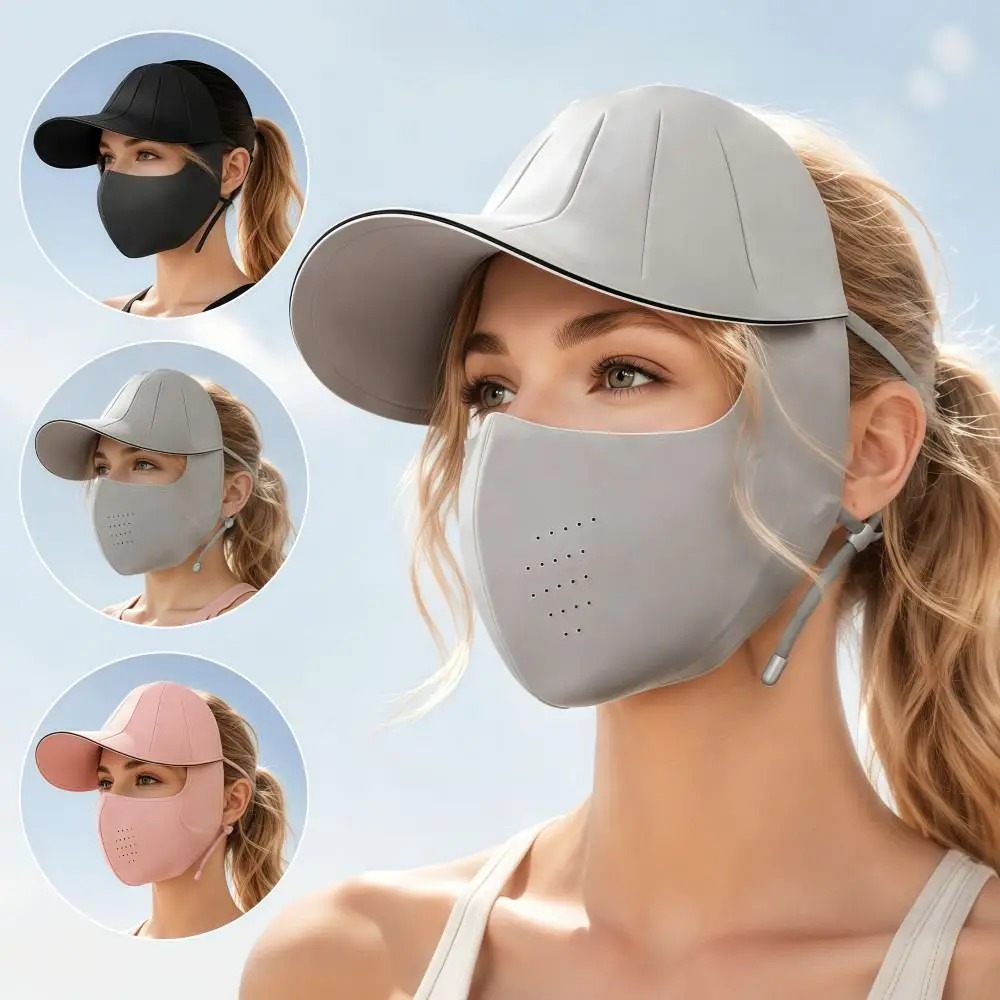 Neue Sonnenschutz-Vollgesichtsmaske All-in-One Kühlende Stoffmaske mit Krempe UV-Schutz Atmungsaktive Fahrradmaske für Sommer und Outdoor