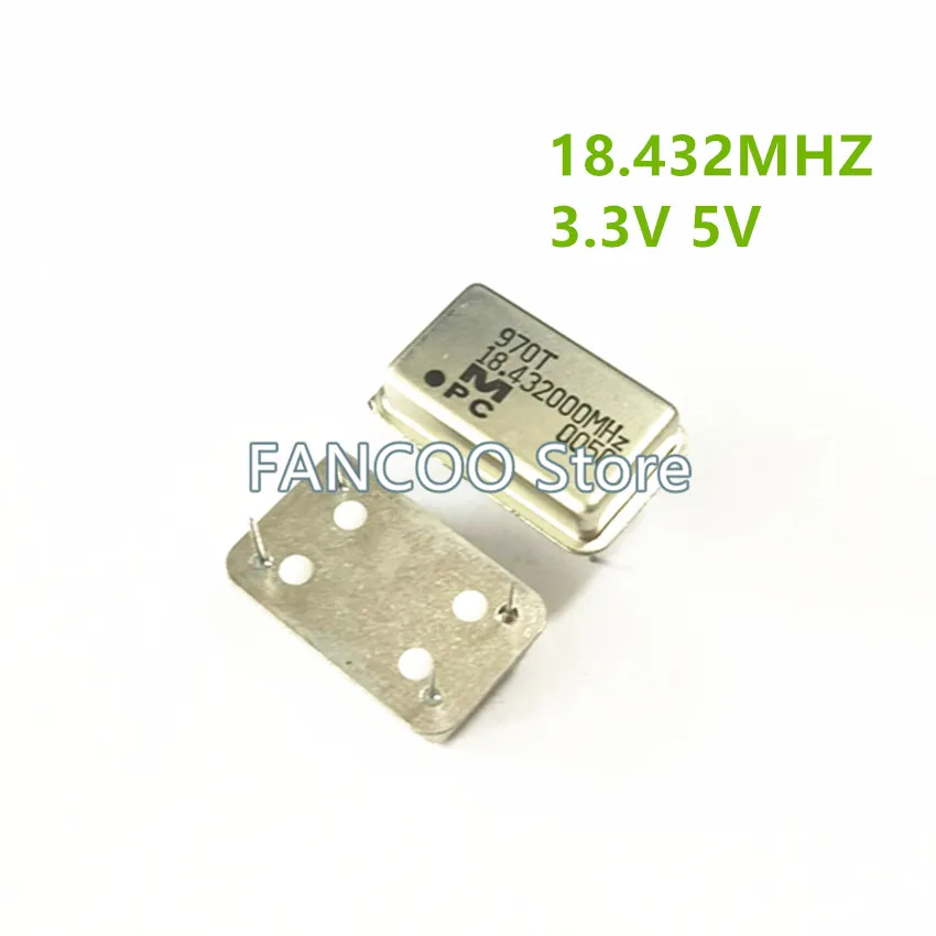 5pcs 18.432M 18.432MHZ 18.432 Crystal Oscillator Active OSC DIP-4 Rectangle Full Size 3.3V 5V