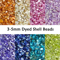 3-5mm Irregular Dyed Shell Gravel Beads Natural Aurora Shells Chip Beads No Hole for Fish Tank Bonsai DIY Crafts Nail Decor