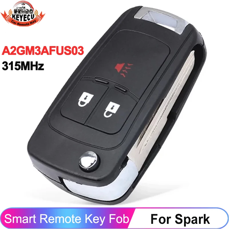 KEYECU 3 Buttons A2GM3AFUS03 For Chevrolet Spark 2013 2014 2015 P/N: 95233524 95989830 Smart 315MHz ID46 Chip Key Remote Fob