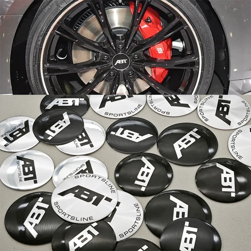 4 قطعة 56 مللي متر 60 مللي متر 65 مللي متر شعار ABT سيارة عجلة غطاء المركز محور قبعات شارة ملصق الشارات لأودي S RS SQ الخ سلسلة اكسسوارات السيارات #1