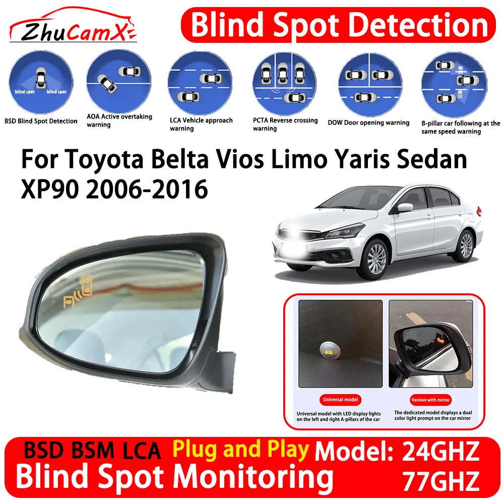for Toyota Belta Vios Limo Yaris Sedan XP90 2006-2016 Blind Spot Detection System BSD BSM Lane Change Assist RCTA Radar Alert