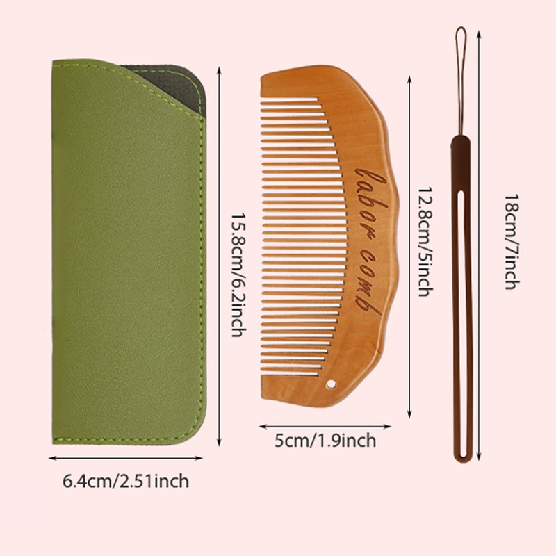 مجموعة الهدايا: مشط عمل خشبي، يجب اقتناؤه للعمل والتسليم، مشط مموج، هدية الحمل، هدية الأم #5