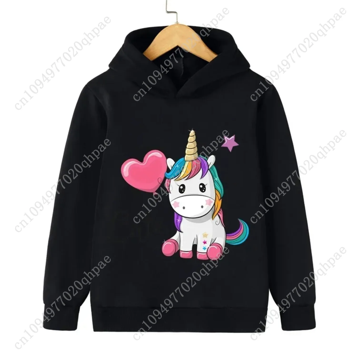 Autumn Winter Cute Unicorn Print Children's Hoodie Top Fashion Sports Long Sleeve Casual Boys Girl Pullover Kid Sweatshirt Coats