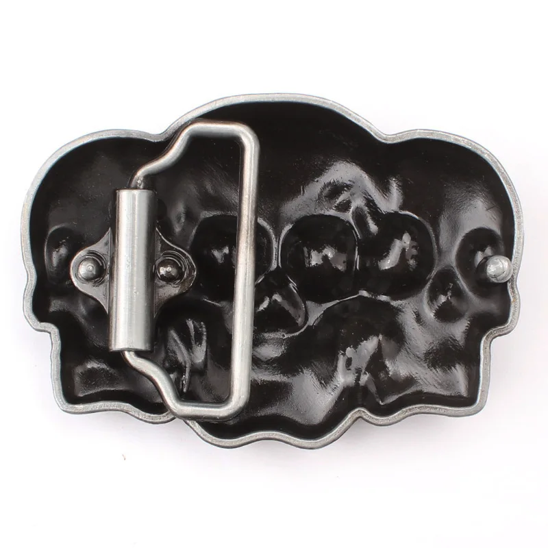 Men's Skull Skeleton Metal Belt Buckle Accessories, Western Cowboy Style, Smooth Punk Rock Style, ALLOY