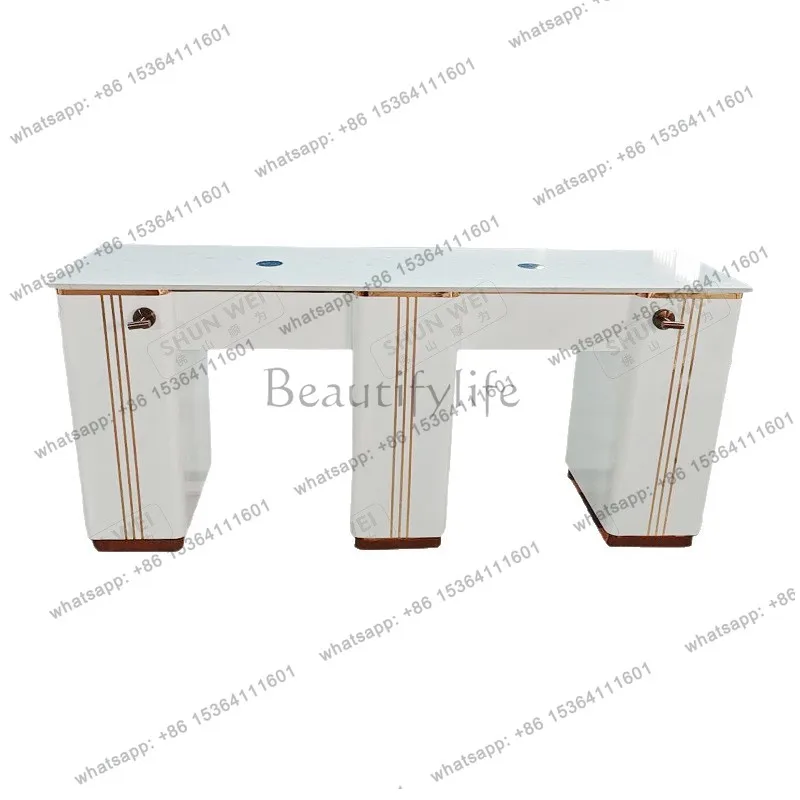 Factory Direct Sales Multifunctional Nail Art Table with Vacuum Cleaner White Simple Tool Table