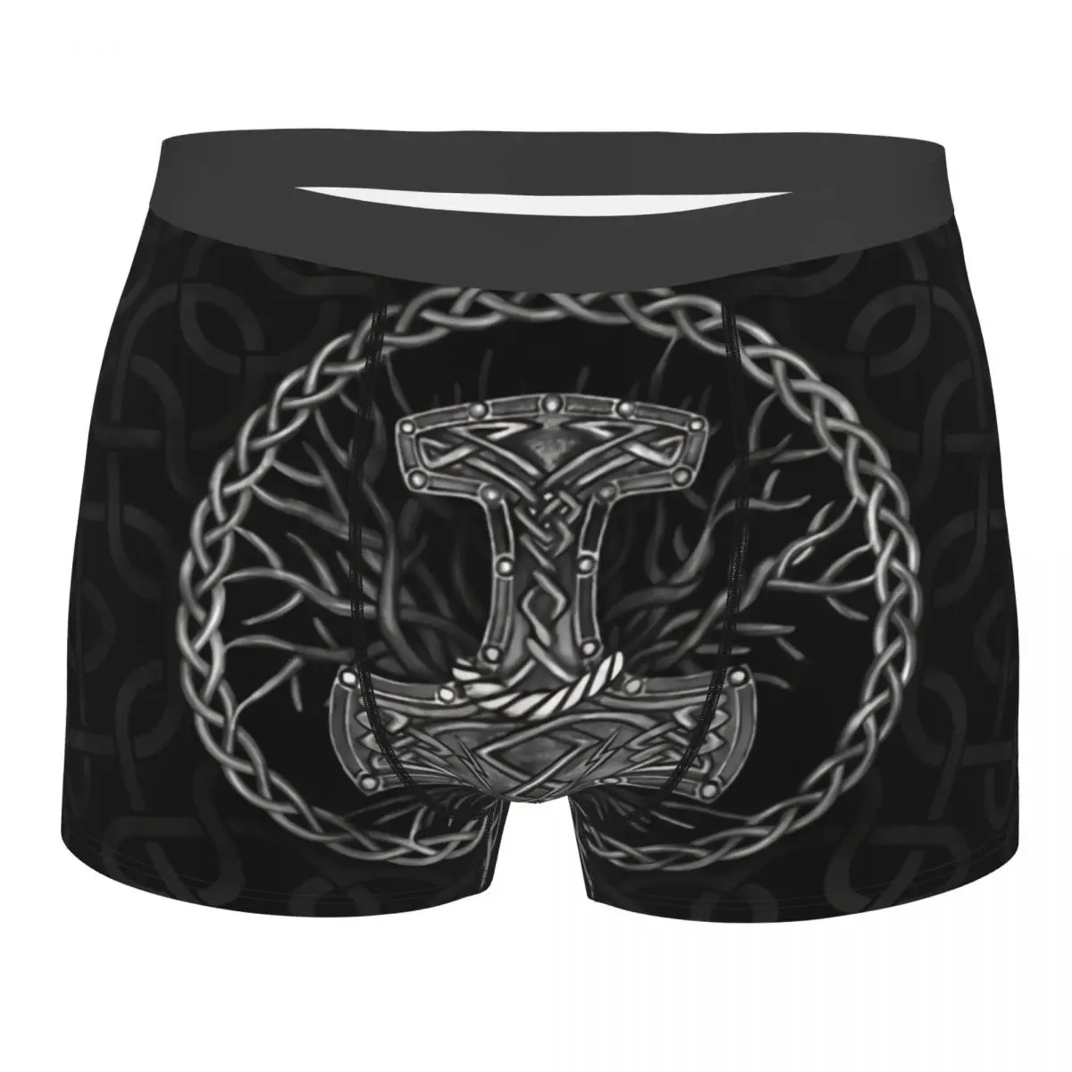 Mjolnir Die Hammer Von Thor Und Baum Des Lebens Männer Boxershorts Unterhosen Griechischen Viking Hoch Atmungsaktiv Sexy Shorts Geschenk idee