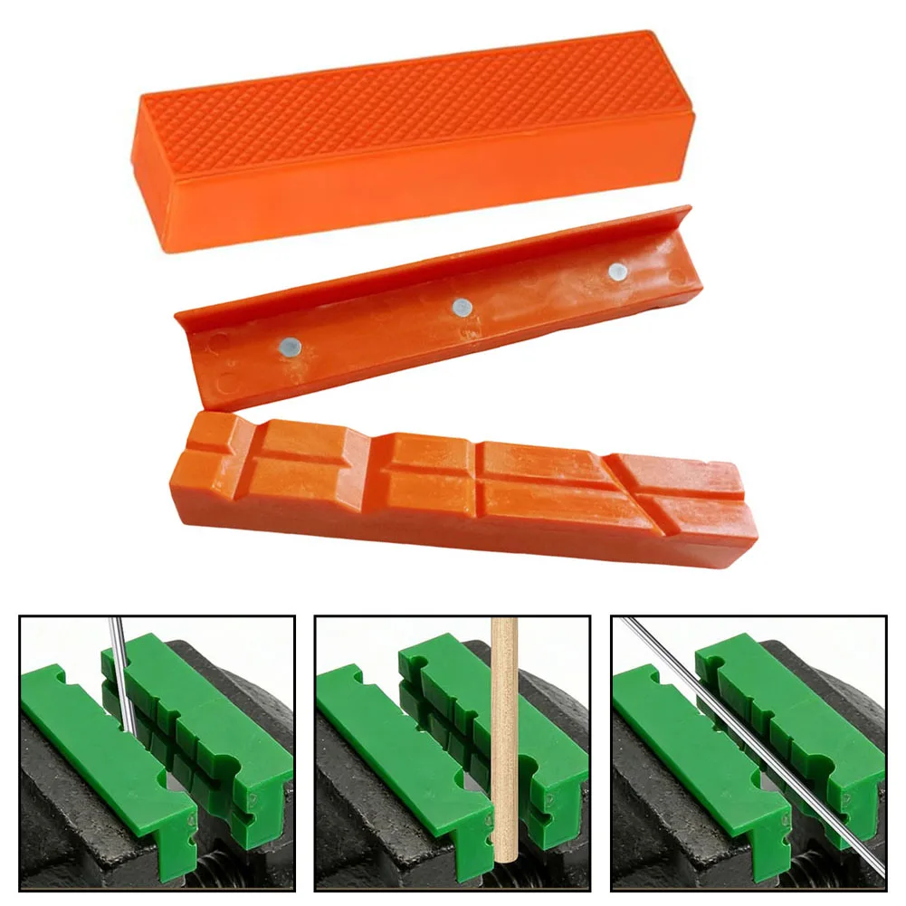 Magnetic Vise Jaw Pieces Rubber Grip Aluminum Alloy Vise Jaws Nylon Protective Strips Anti-Pinch Pads For Woodworking & Metal