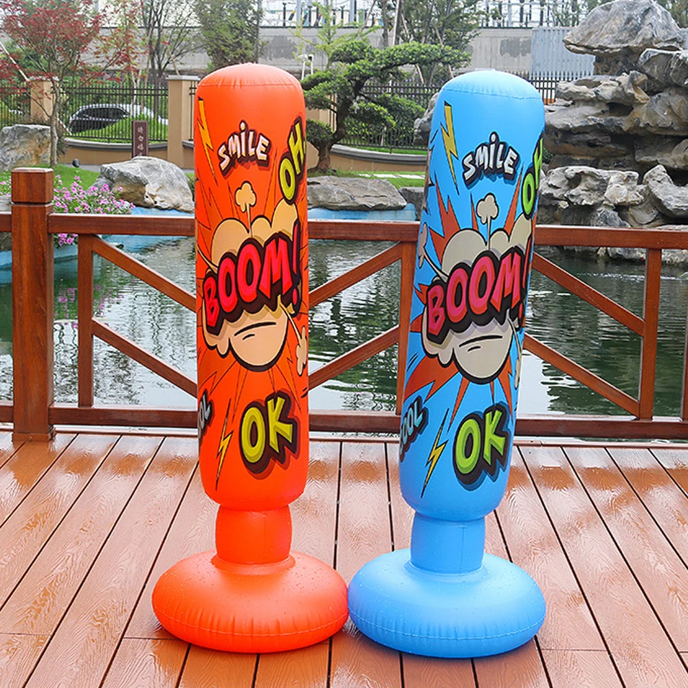 Kids Inflatable Punching Bag Free Standing Boxing Bag Thickened Bounce-Back Punch Bag PVC Tumbler Sandbag for Boxing Training