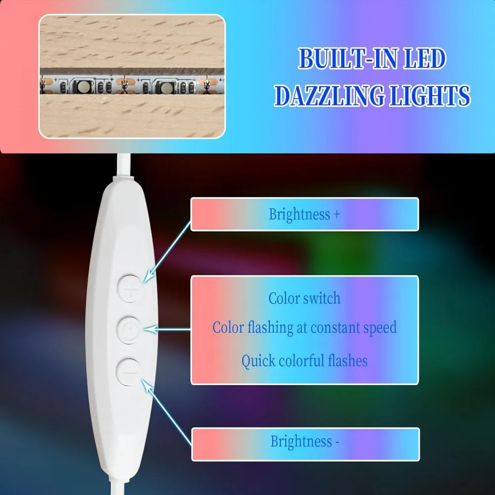 Lampu LED Kayu dengan Lampu Malam USB Akrilik DIY 3/7 Warna Dekorasi Rumah Hadiah Natal Anak-anak Lampu Suasana Keluarga Orang Tua